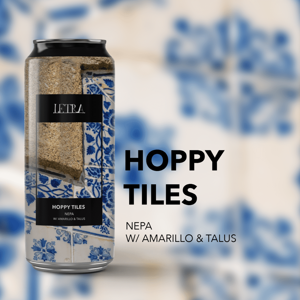 Lata_HoppyTiles- cerveja letra . cerveja do estilo NEPA